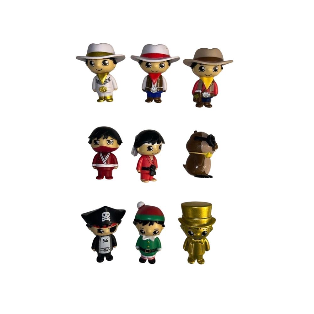 Ryan’s World 2” Figure Lot - Cowboys, Ninjas, Pirate, Christmas, Golden Ryan